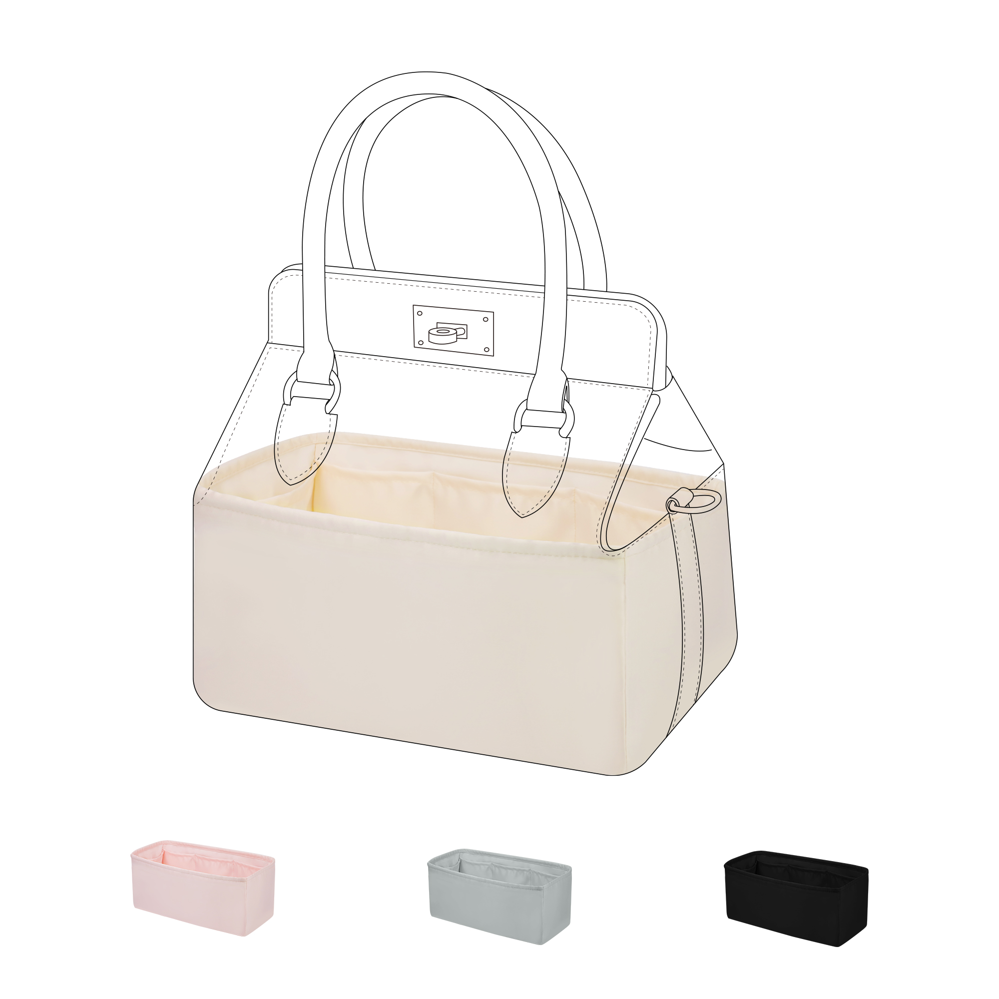 Luxury Bags Hermes - DGAZ Silk Purse Organizer Insert Fits