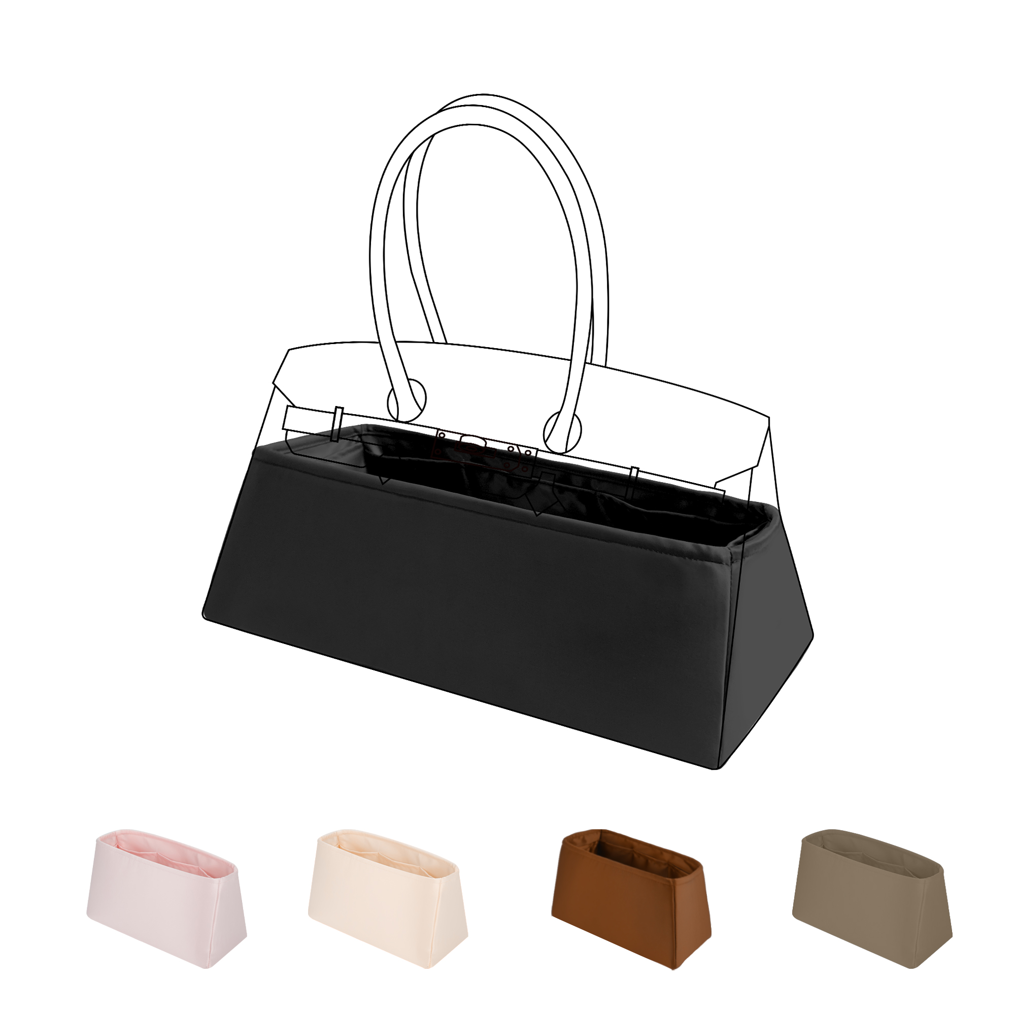 Luxury Bags Hermes - DGAZ Silk Purse Organizer Insert Fits