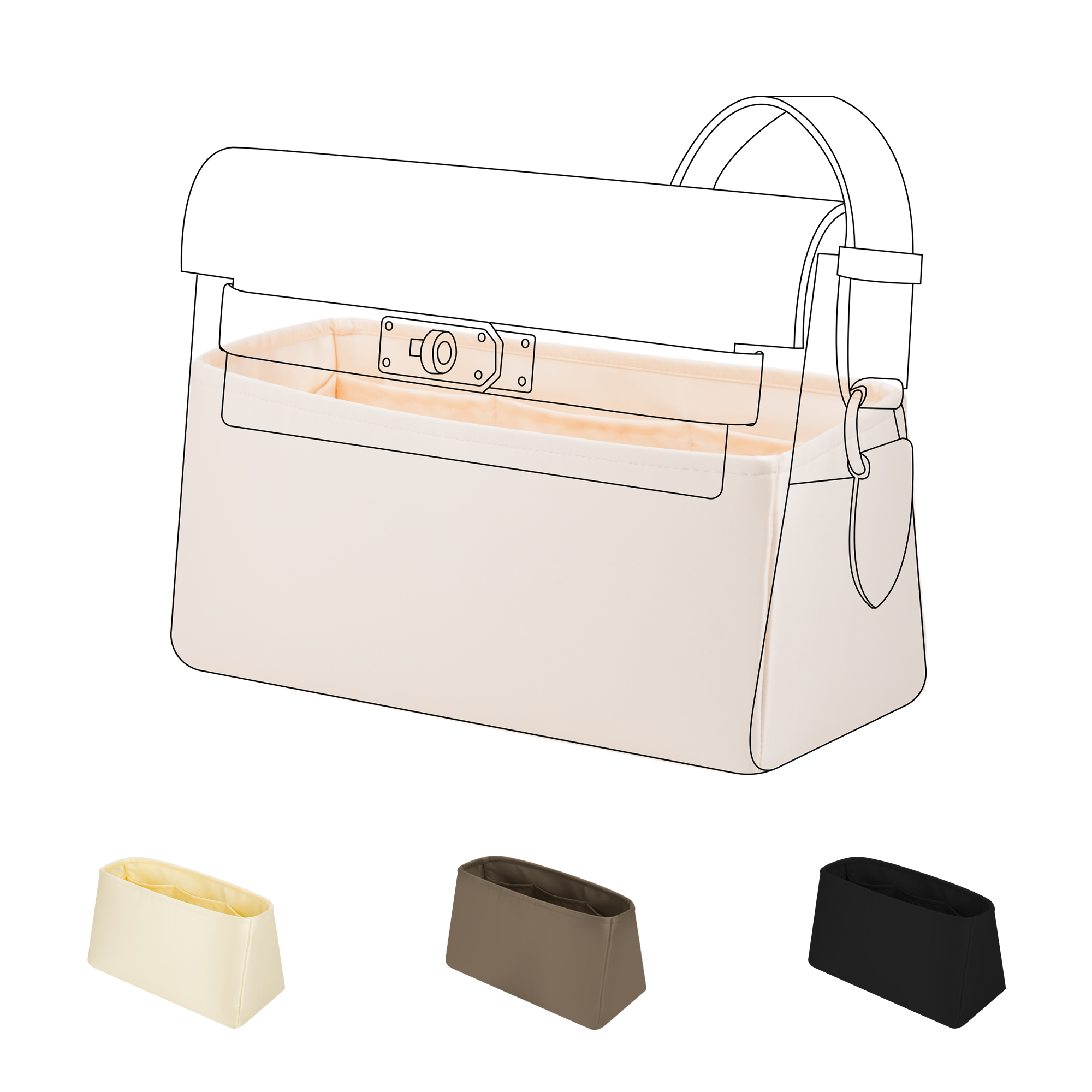 Luxury Bags Hermes - DGAZ Silk Purse Organizer Insert Fits