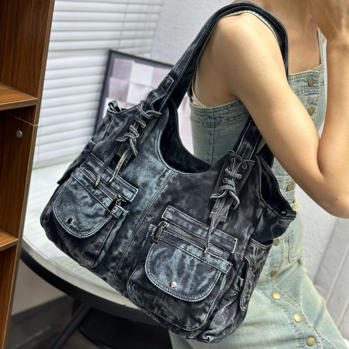 Women's Denim Bag Y2K Vintage  - Wristlet Wallet Zipper review and price