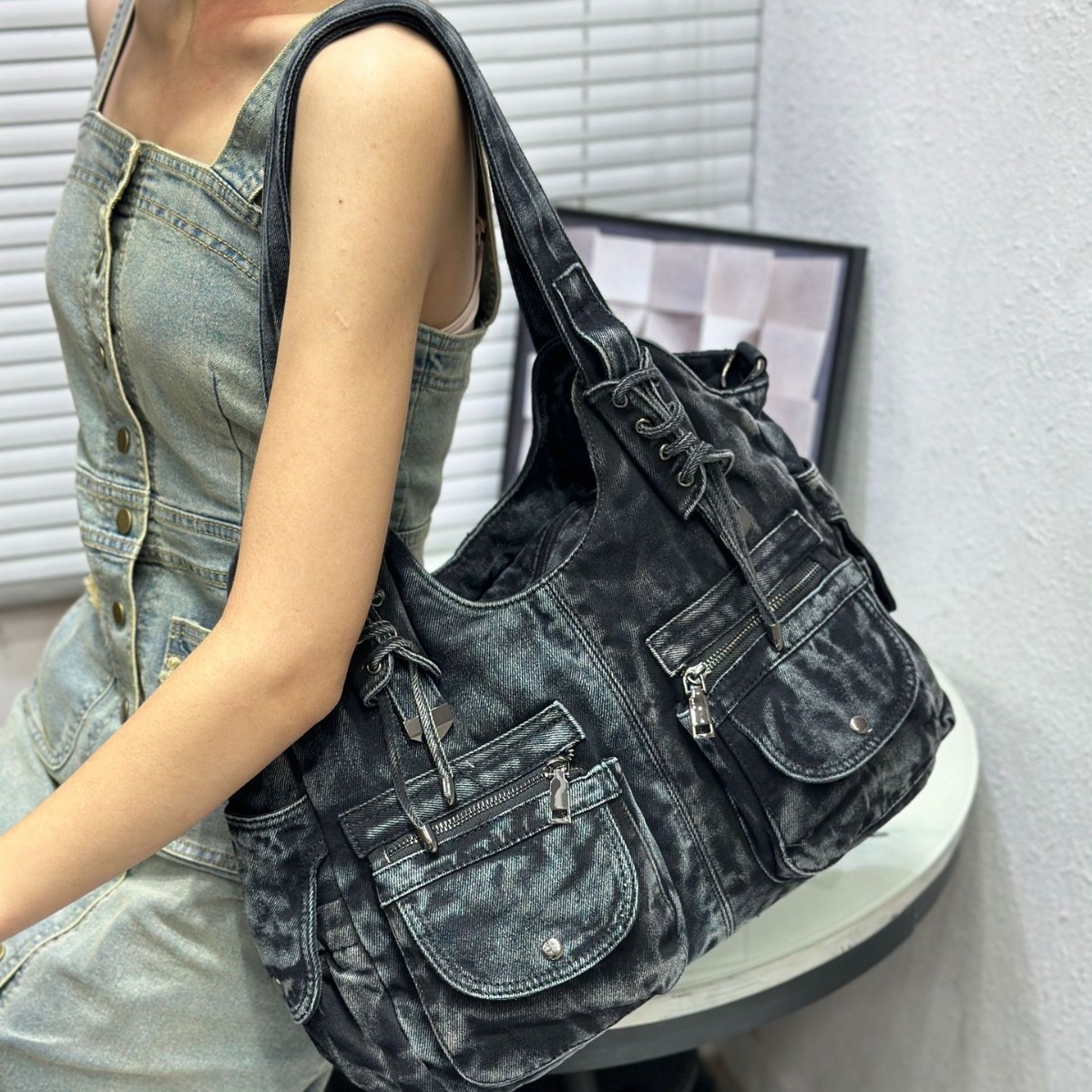 Women's Denim Bag Y2K Vintage  - Wristlet Wallet Zipper review and price