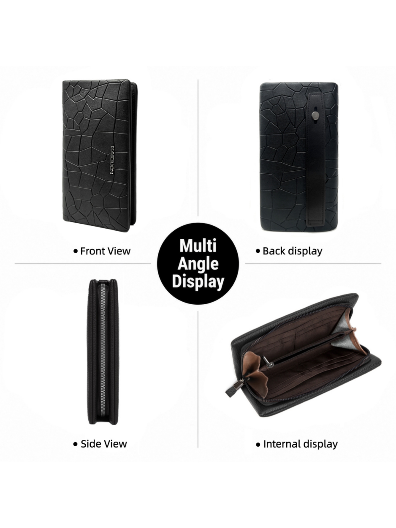Men Geometric Stone Pattern PU - Wristlet Wallet Zipper review and price