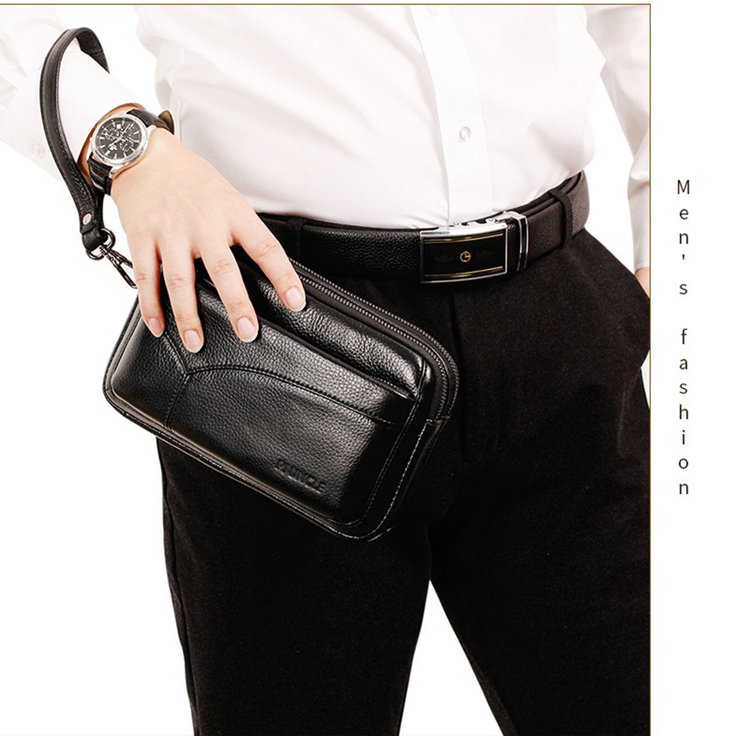 Men's Genuine Leather Fashion  - Wristlet Wallet Zipper review and price