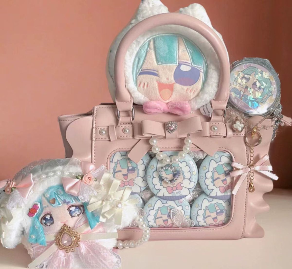 Harajuku Square Pink Ita Bag W - Wristlet Wallet Zipper review and price
